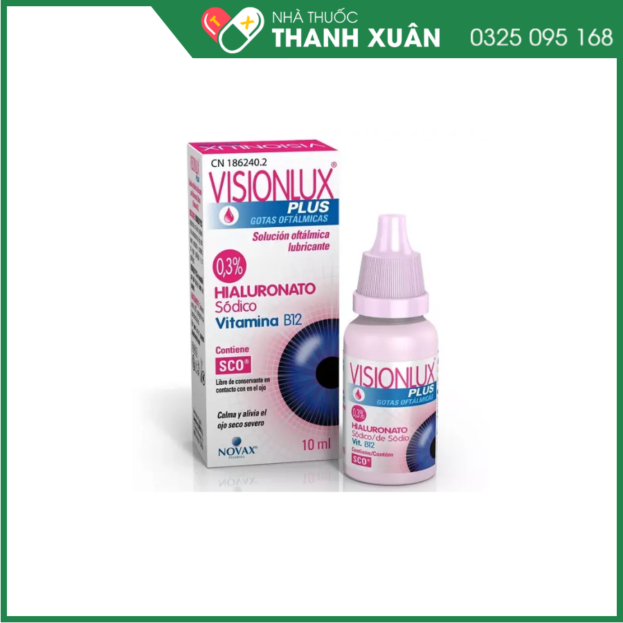 Dung dịch nhỏ mắt Visionlux Plus - Giúp làm dịu và giảm khô mắt nghiêm trọng