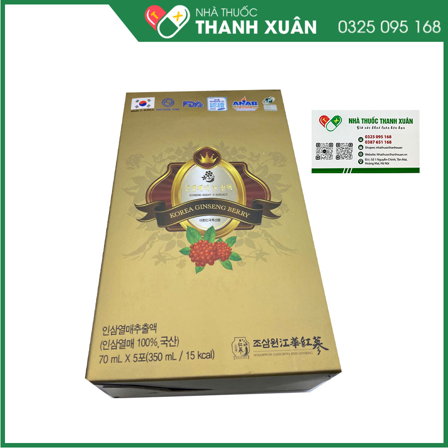 Chiết xuất quả Nhân Sâm N-GINSENG BERRY N EXTRACT giúp bồi bổ sức khỏe, hỗ trợ ngăn ngừa ung thư