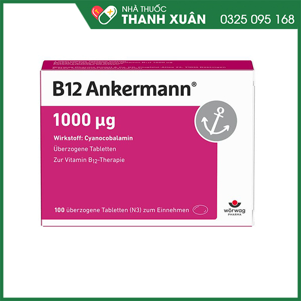 B12 Ankermann - Điều trị thiếu máu, thiếu máu hồng cầu to hoặc dự phòng thiếu  vitamin B12