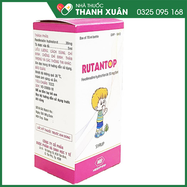 Rutantop hỗ trợ điều trị viêm mũi dị ứng, mày đay