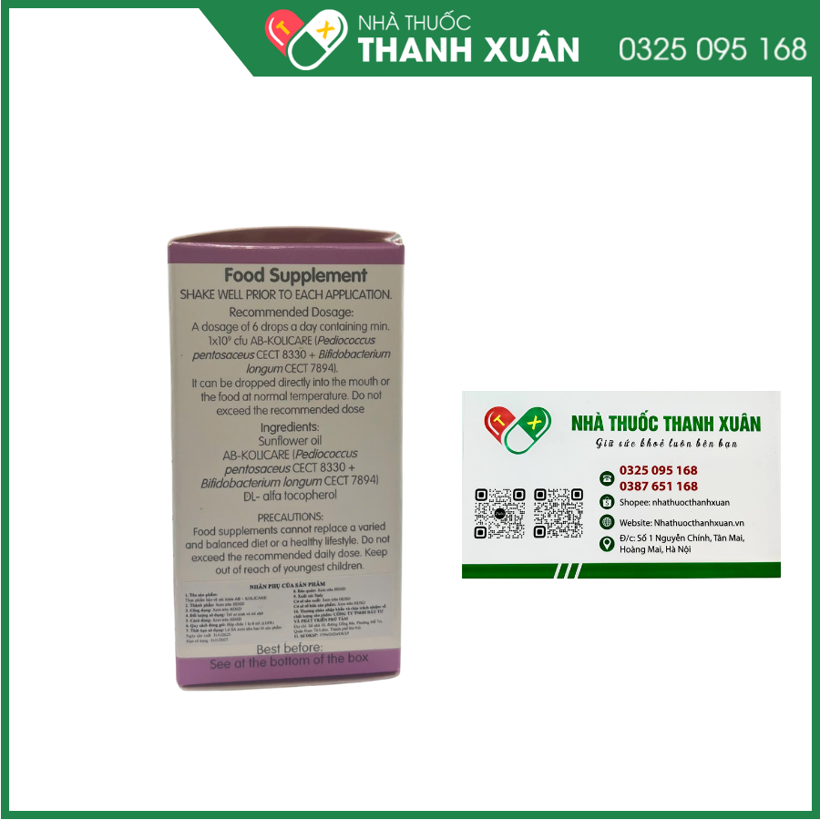 AB-Kolicare - Bổ sung lợi khuẩn, hỗ trợ cải thiện hệ vi sinh đường ruột