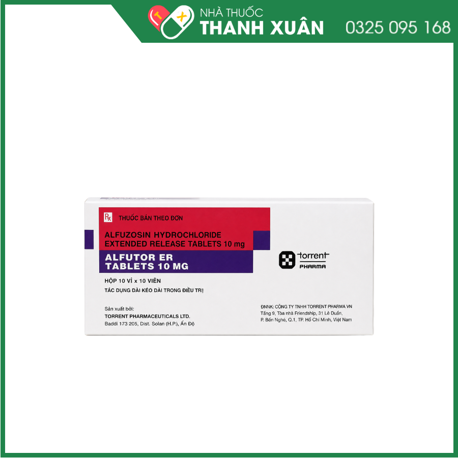 ALFUTOR ER 10MG - Điều trị các triệu chứng chức năng của tăng sinh tuyến tiền liệt lành tính
