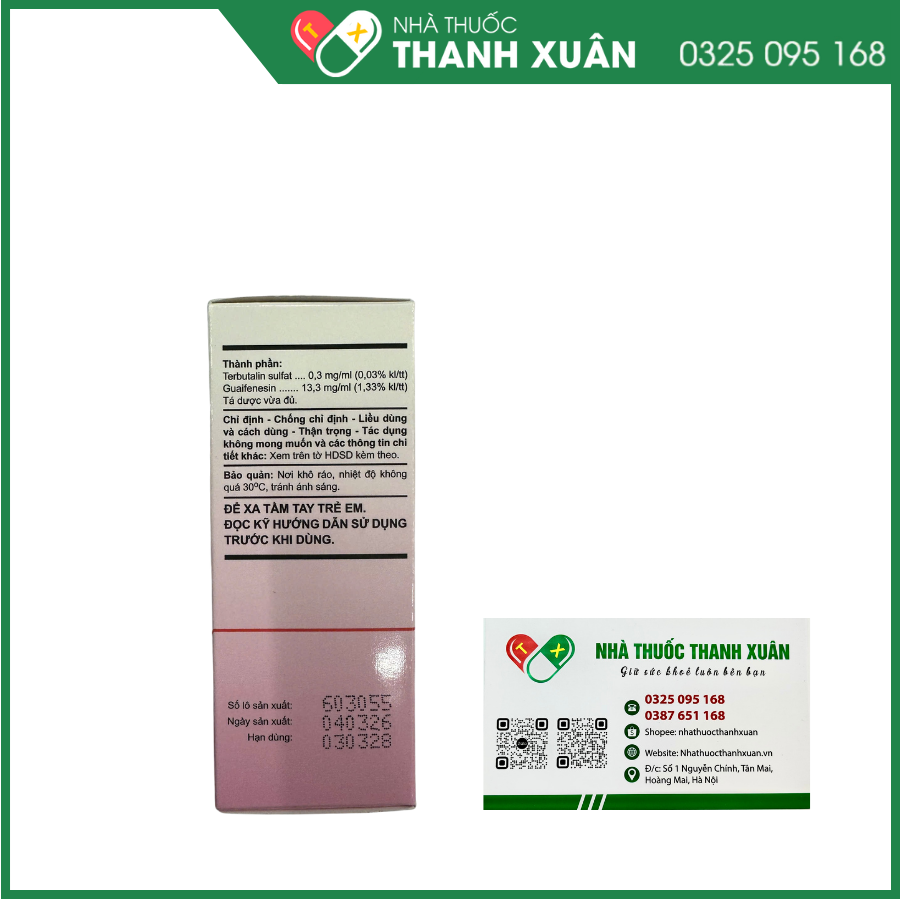 ATErsin điều trị giảm ho do hen phế quản, viêm phế quản
