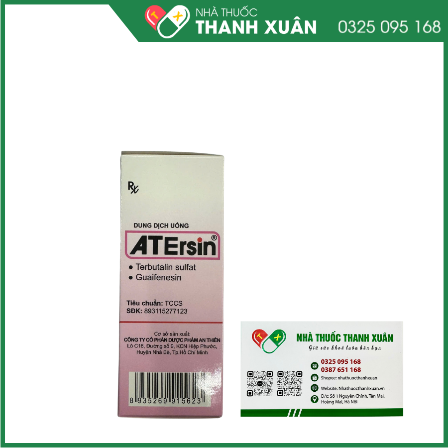 ATErsin điều trị giảm ho do hen phế quản, viêm phế quản