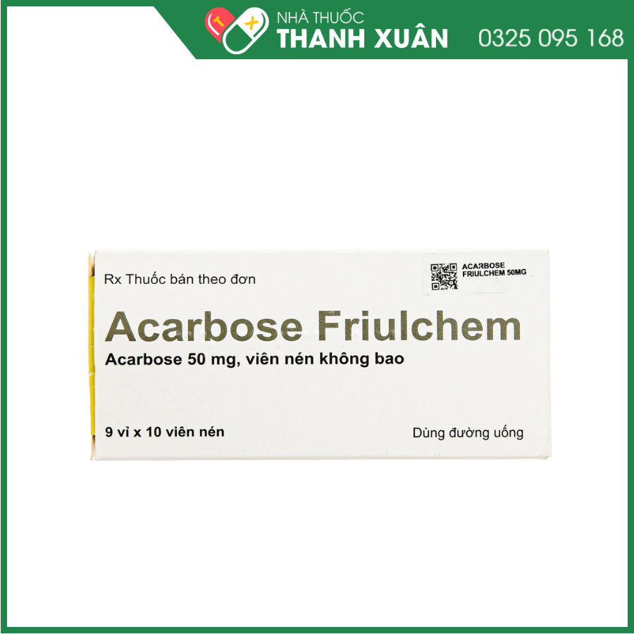 Acarbose Friulchem điều trị tiểu đường tuýp 2
