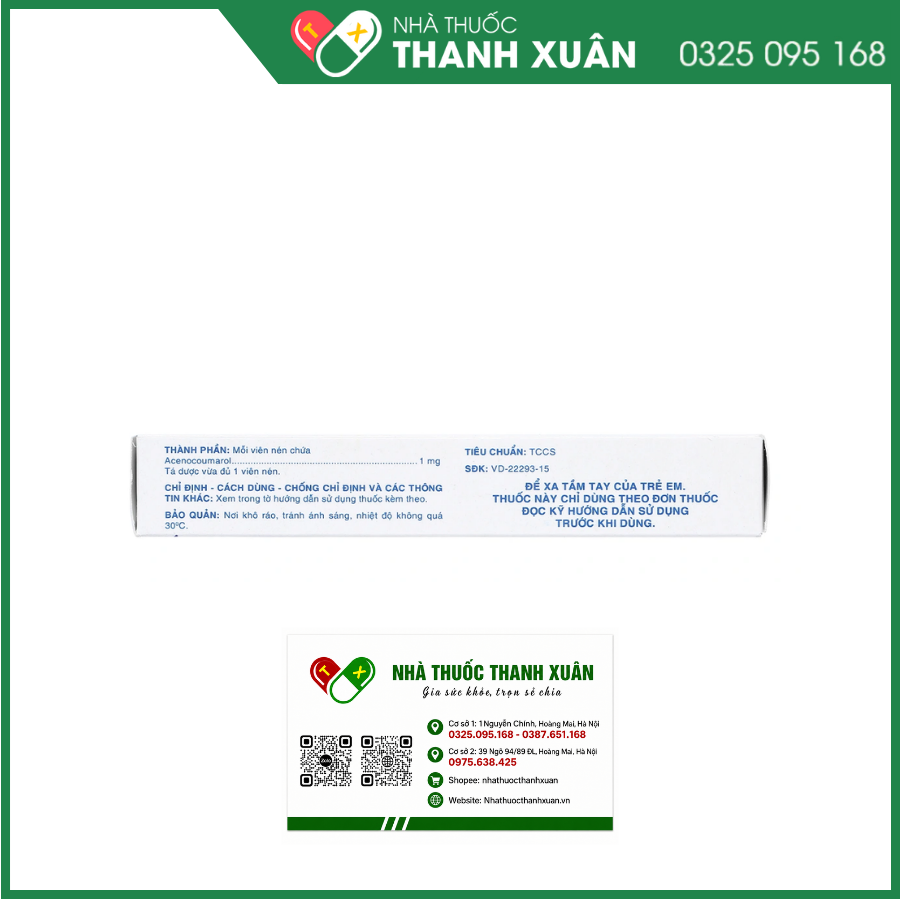 Acenocoumarol 1 SPM phòng và trị bệnh nghẽn mạch
