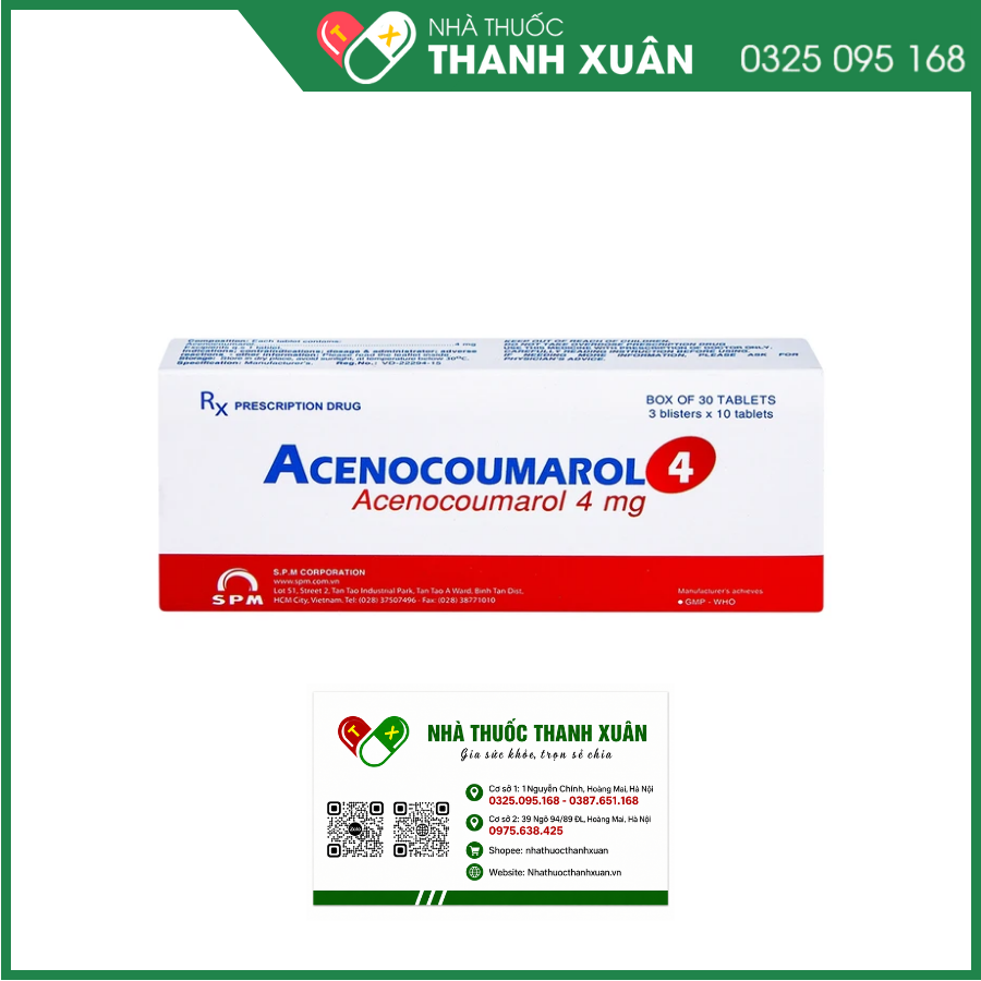 Acenocoumarol 4 SPM phòng và trị bệnh nghẽn mạch