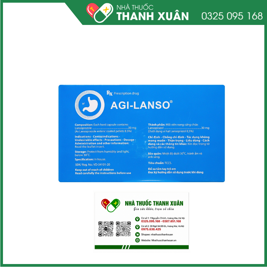 Agi-Lanso điều trị chứng viêm thực quản do trào ngược dạ dày - thực quản