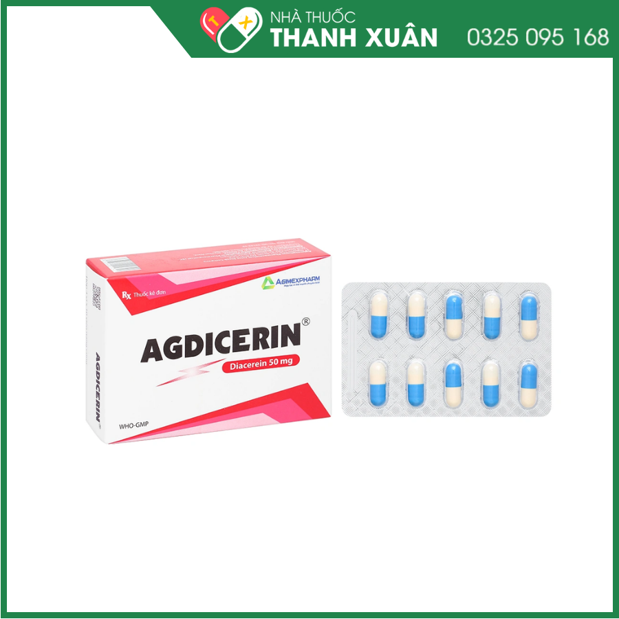 Agidicerin 50mg điều trị thoái hóa khớp hông và gối
