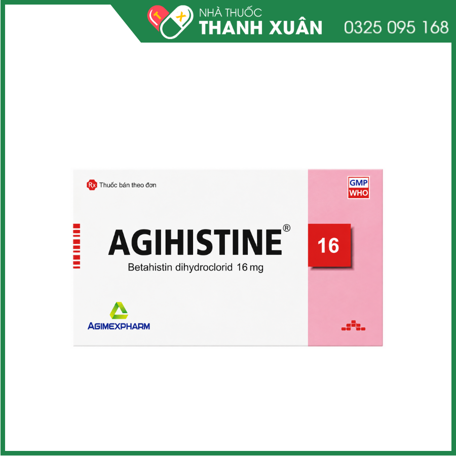 Agihistine 16mg điều trị triệu chứng chóng mặt do tiền đình