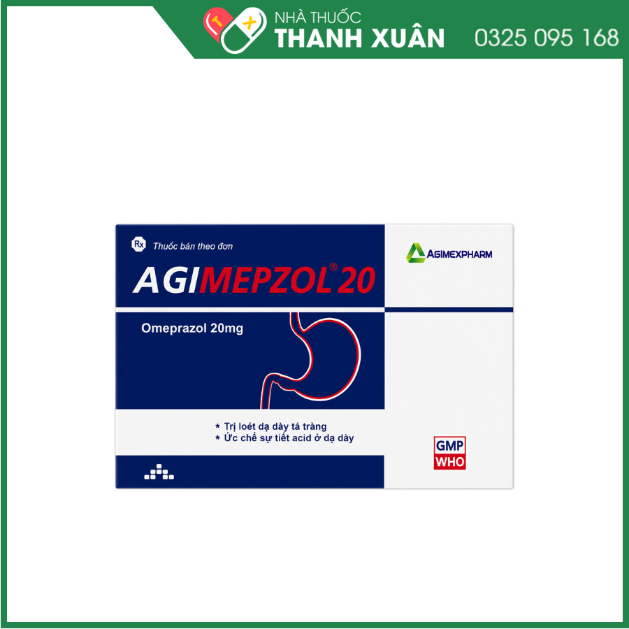 Agimepzol 20 phòng ngừa và điều trị loét dạ dày-tá tràng