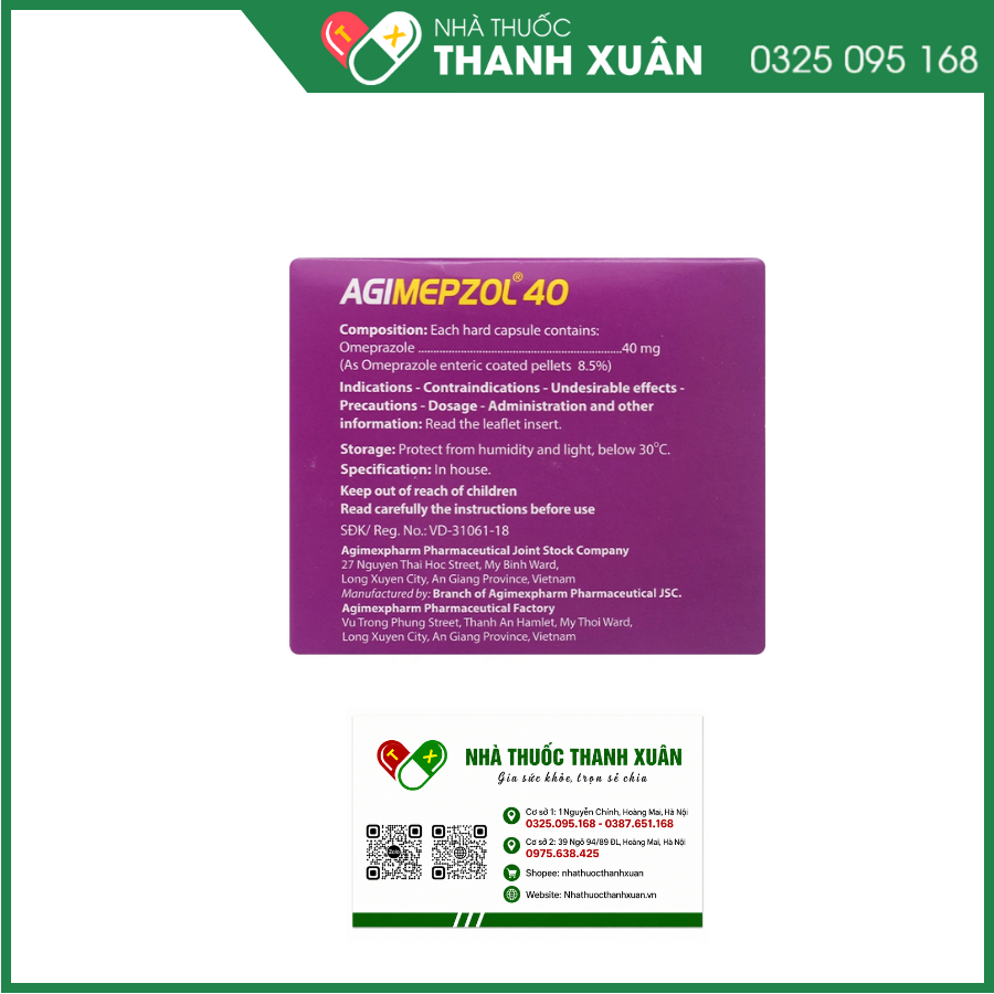 Agimepzol 40 phòng ngừa và điều trị loét dạ dày-tá tràng