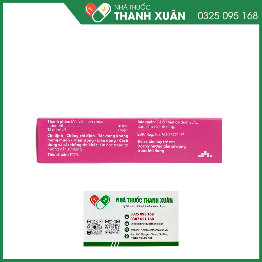Thuốc Agimlisin 10 Agimexpharm điều trị tăng huyết áp, suy tim