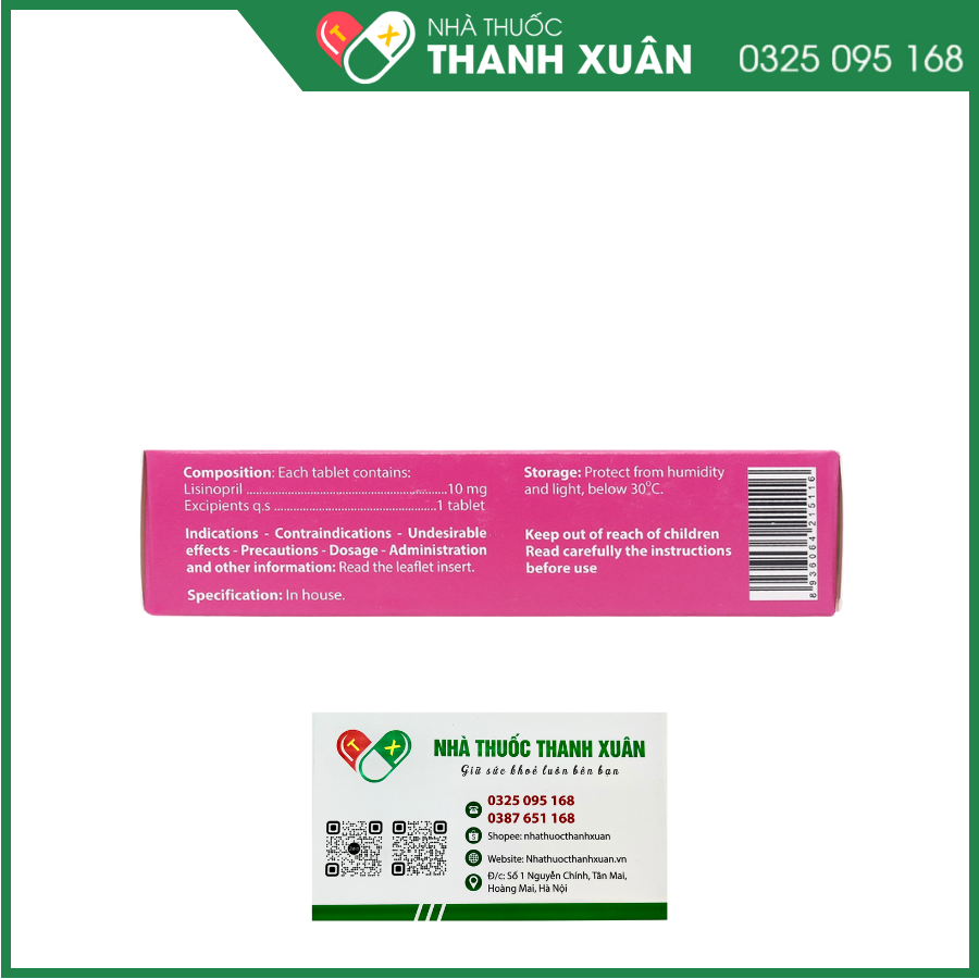 Thuốc Agimlisin 10 Agimexpharm điều trị tăng huyết áp, suy tim