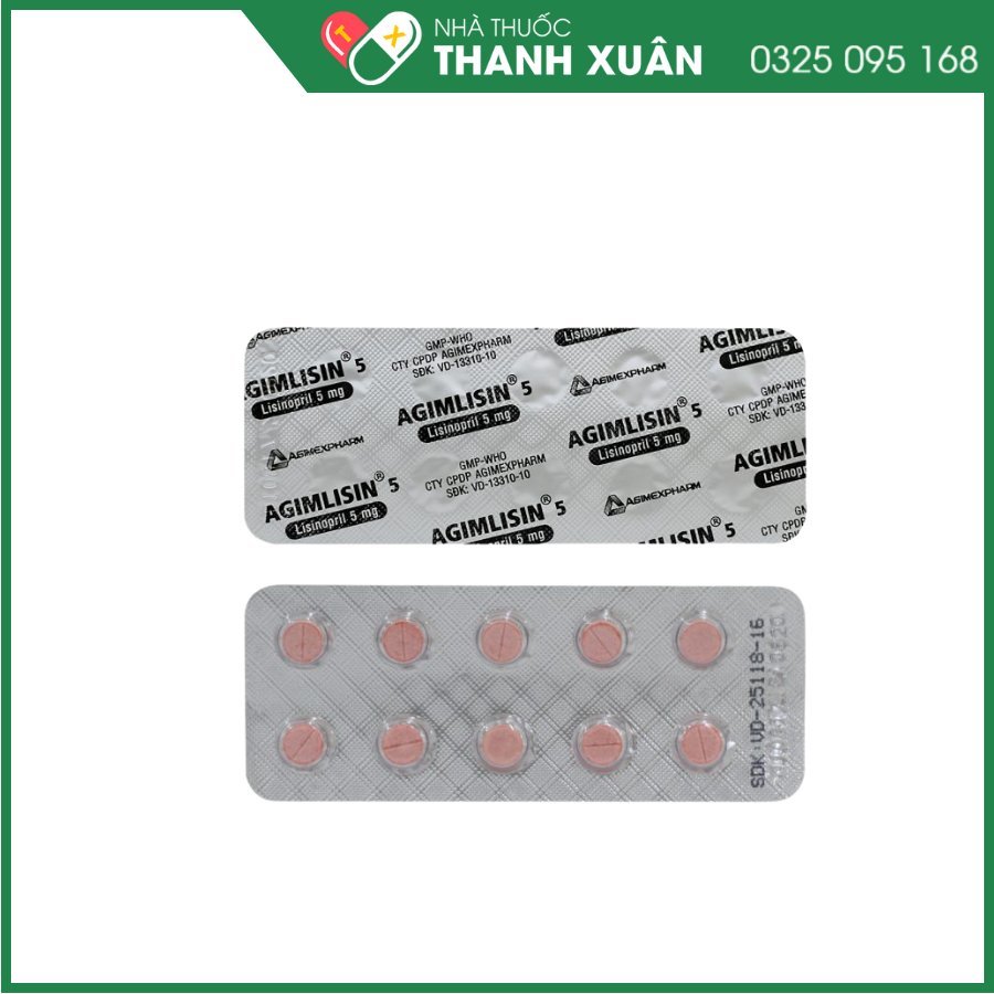 Thuốc Agimlisin 5mg giúp hạ huyết áp và điều trị suy tim
