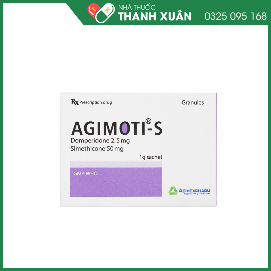 Agimoti - S trị triệu chứng nôn và buồn nôn, chống đầy hơi, đầy hơi, khó tiêu