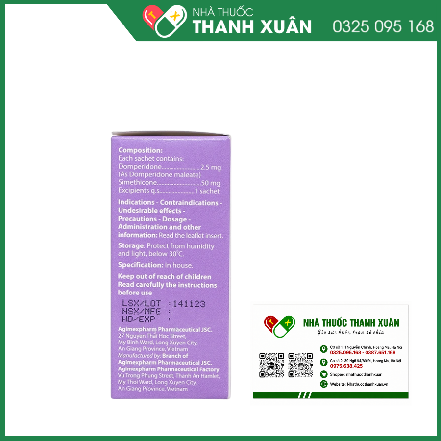 Agimoti - S trị triệu chứng nôn và buồn nôn, chống đầy hơi, đầy hơi, khó tiêu