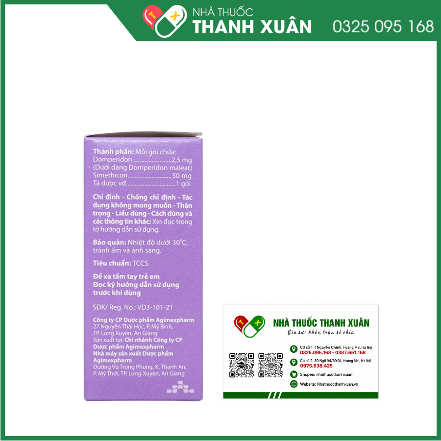 Agimoti - S trị triệu chứng nôn và buồn nôn, chống đầy hơi, đầy hơi, khó tiêu
