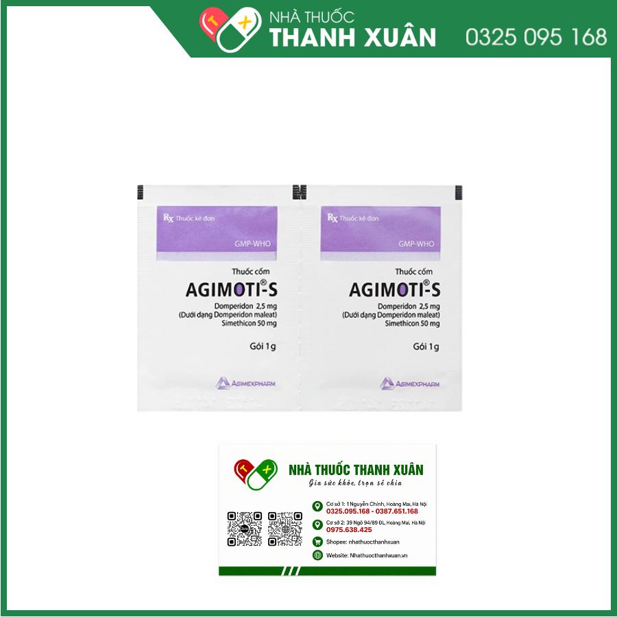 Agimoti - S trị triệu chứng nôn và buồn nôn, chống đầy hơi, đầy hơi, khó tiêu