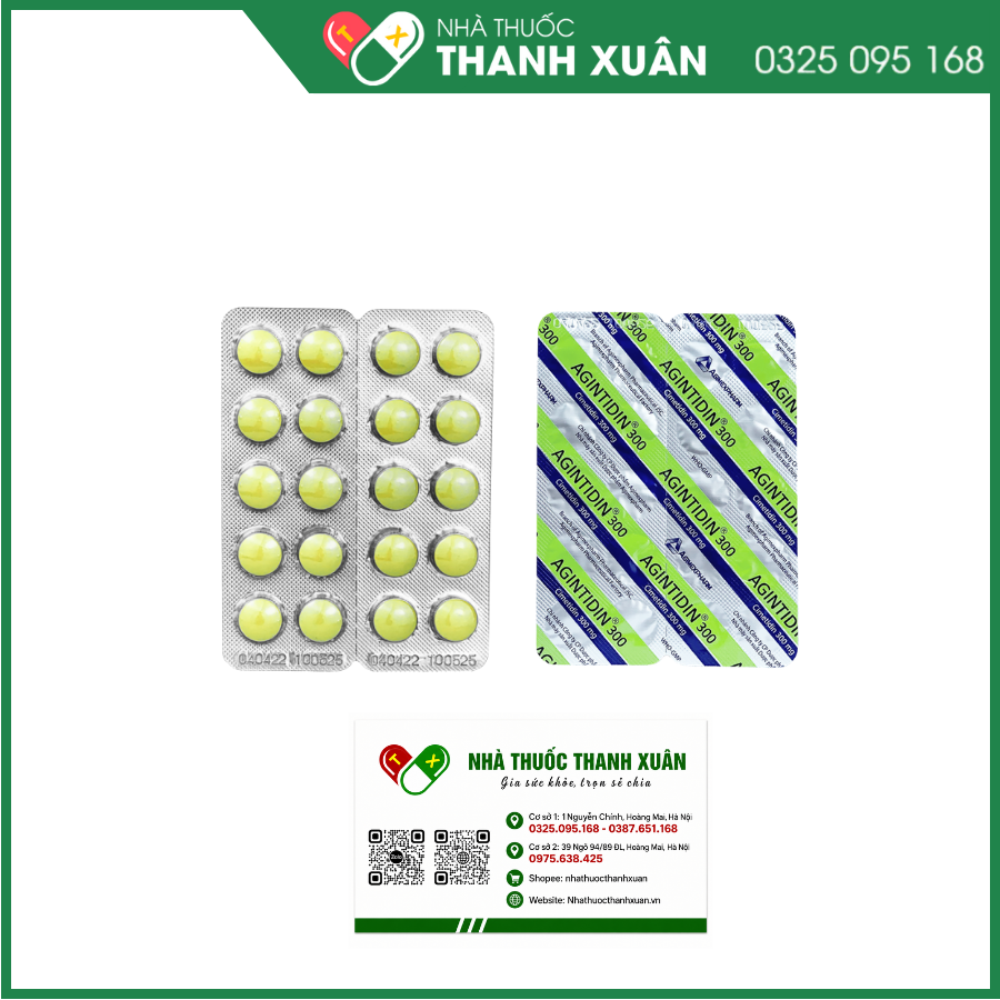 Agintidin 300 điều trị loét tá tràng tiến triển, chứng trào ngược dạ dày thực quản
