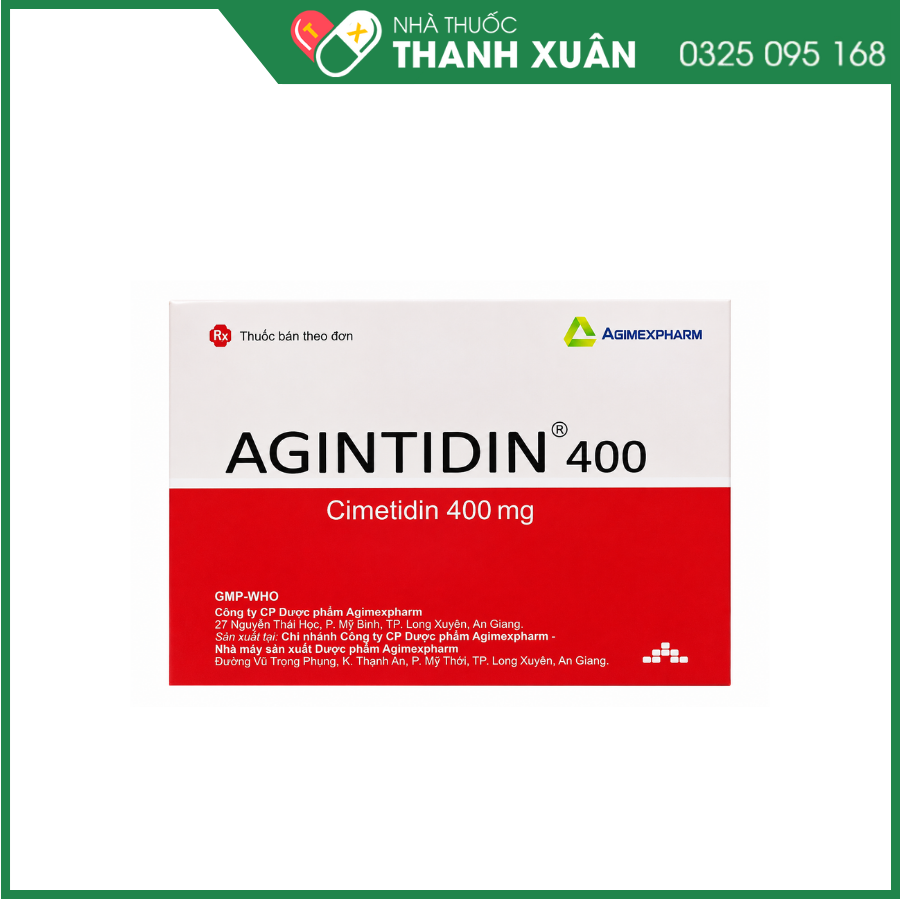 Agintidin 400mg điều trị loét tá tràng tiến triển, chứng trào ngược dạ dày thực quản