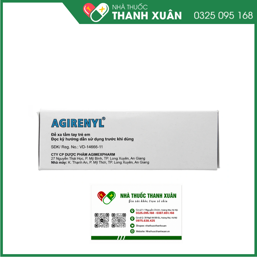 Agirenyl dự phòng và điều trị các triệu chứng thiếu vitamin A
