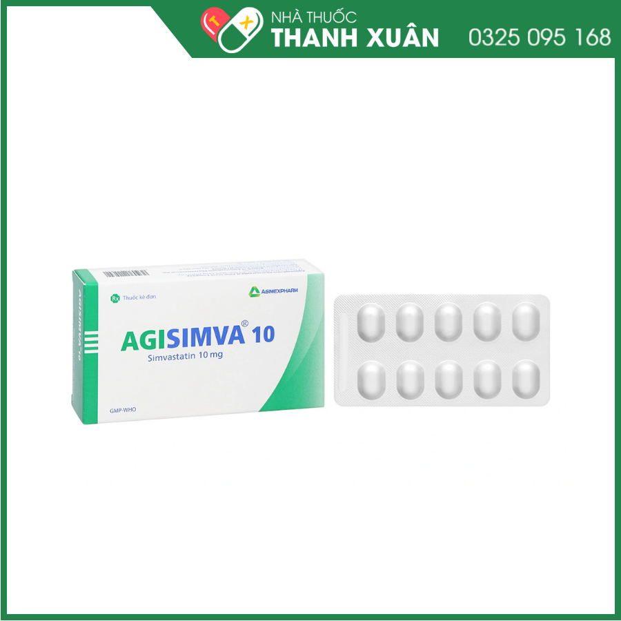 Agisimva 10 trị tăng cholesterol máu, xơ vữa động mạch