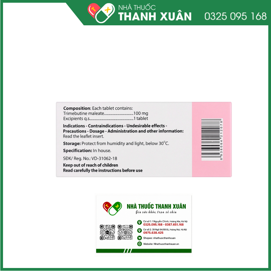 Agitritine 100 trị triệu chứng ruột kích thích