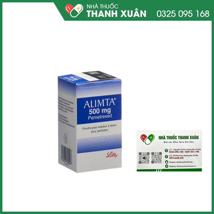 Alimta 500mg thuốc điều trị u trung biểu mô màng phổi ác tính, ung thư phổi không tế bào nhỏ