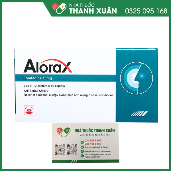 Alorax 10mg giảm các triệu chứng dị ứng theo mùa