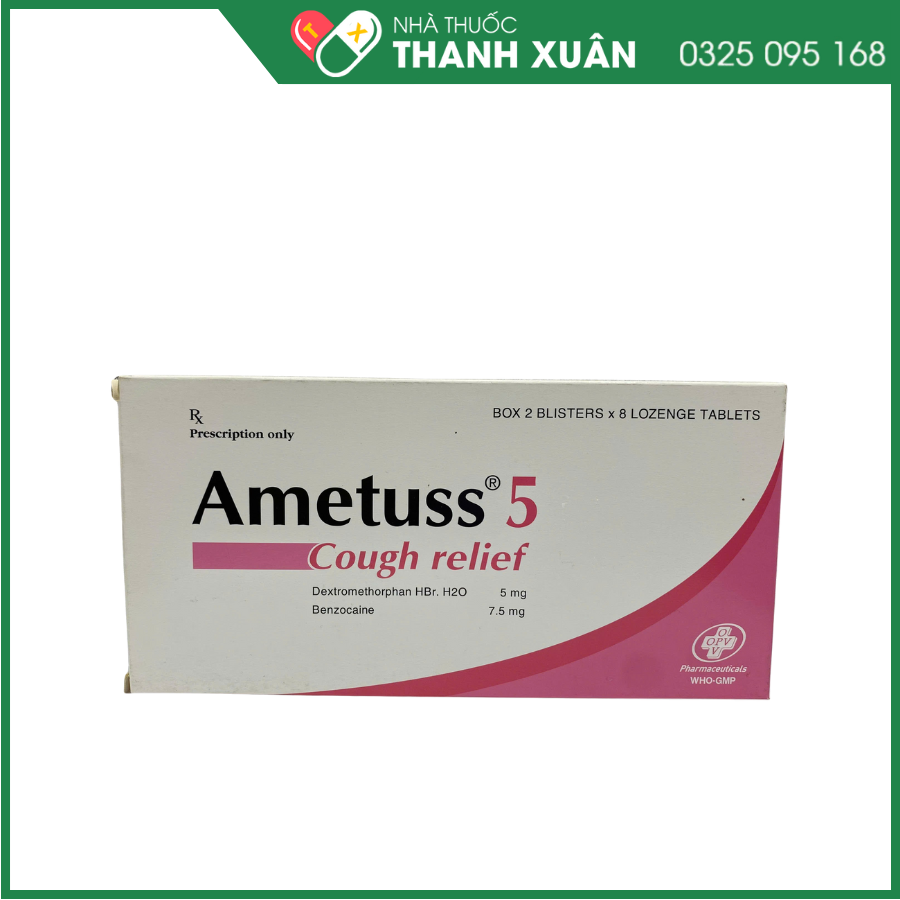 Ametuss 5 Cough Relief viên nén ngậm giảm ho