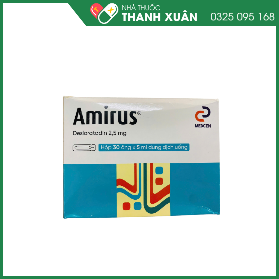 Amirus giảm triệu chứng viêm mũi dị ứng, mày đay