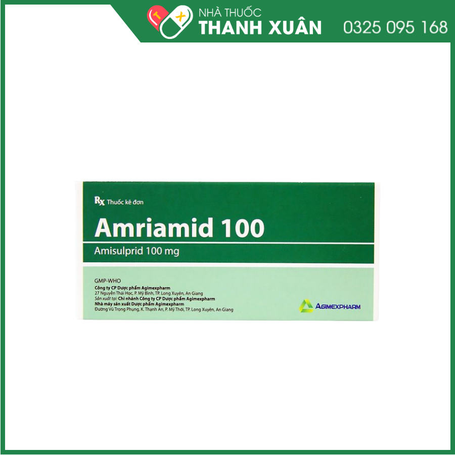 Amriamid 100 trị các rối loạn tâm thần phân liệt cấp tính và mãn tính