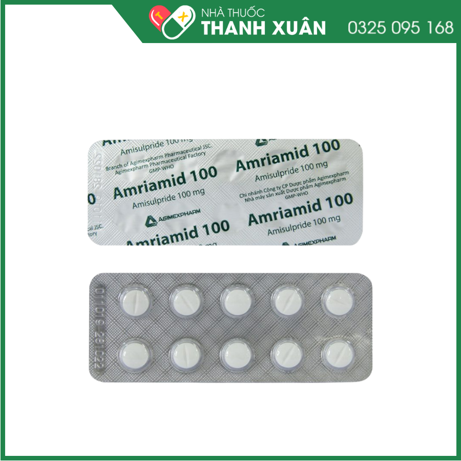 Amriamid 100 trị các rối loạn tâm thần phân liệt cấp tính và mãn tính