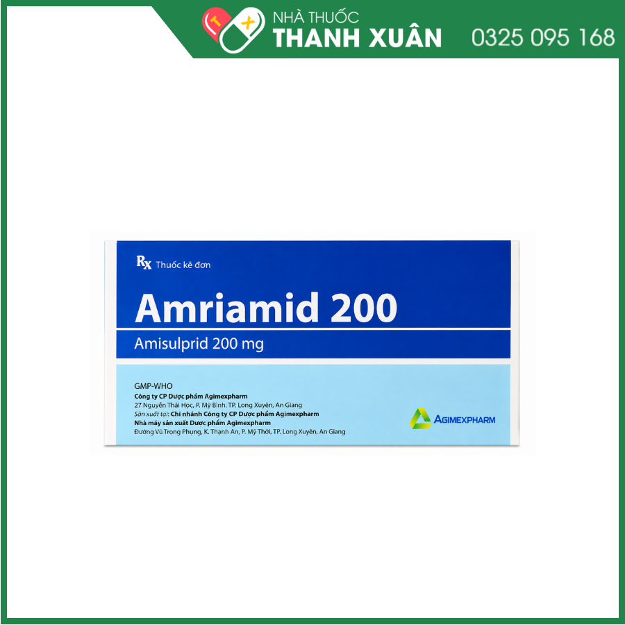 Amriamid 200 trị các rối loạn tâm thần phân liệt cấp tính và mãn tính
