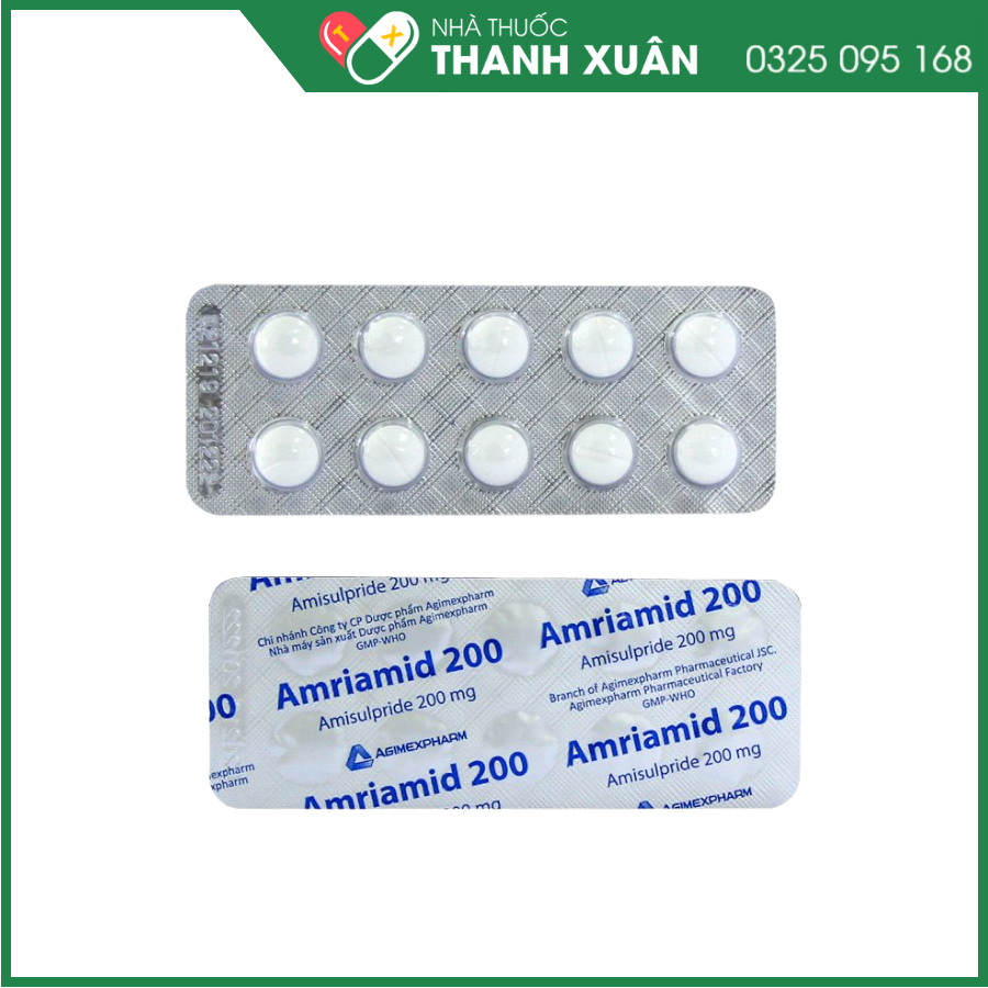 Amriamid 200 trị các rối loạn tâm thần phân liệt cấp tính và mãn tính