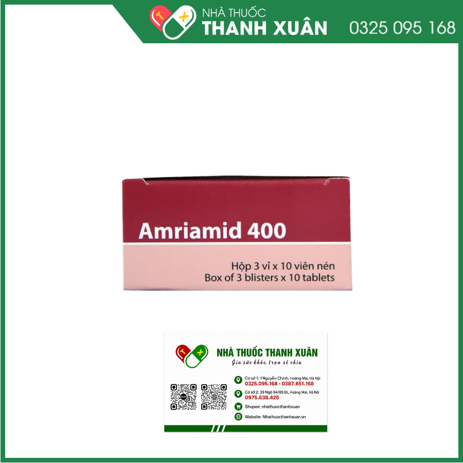 Amriamid 400 trị các rối loạn tâm thần phân liệt cấp tính và mãn tính