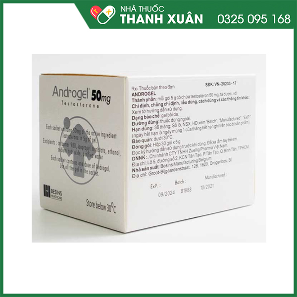 Androgel bổ sung testosterone