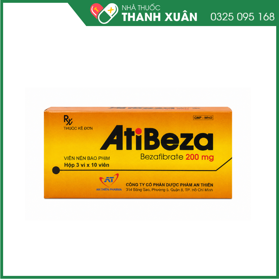 Atibeza 200mg trị tăng triglycerid máu, tăng lipid huyết hỗn hợp