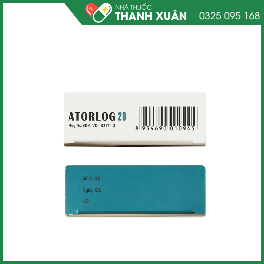 Atorlog 20 điều trị tăng cholesterol toàn phần và LDL-cholesterol