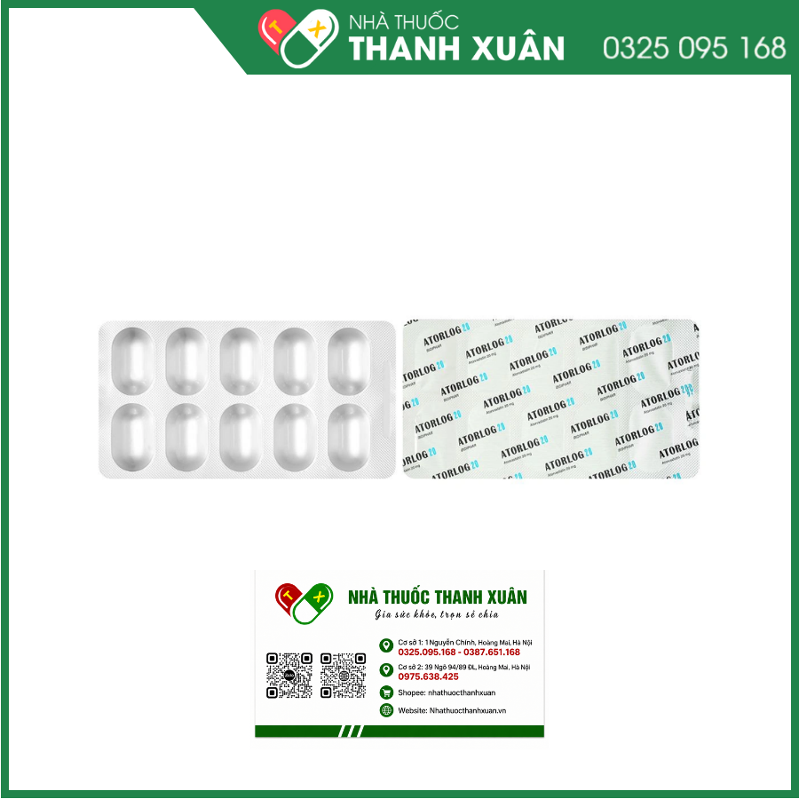 Atorlog 20 điều trị tăng cholesterol toàn phần và LDL-cholesterol