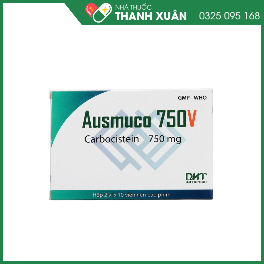 Ausmuco 750V trị hỗ trợ trong các bệnh lý đường hô hấp có tăng tiết chất nhầy