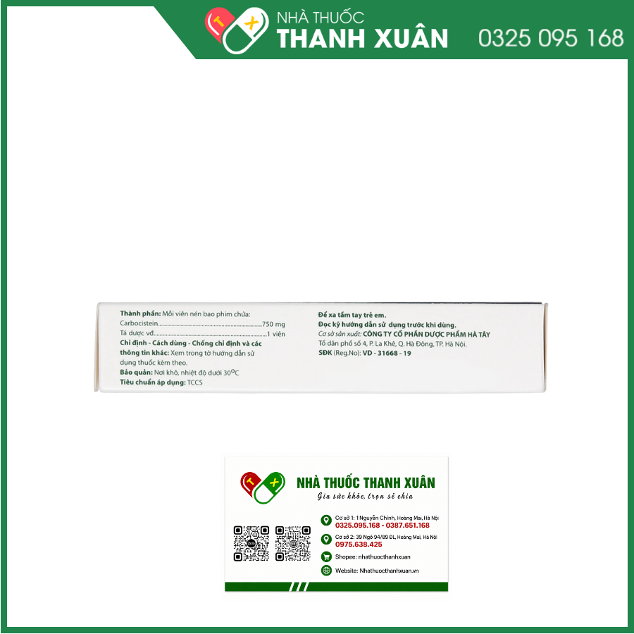 Ausmuco 750V trị hỗ trợ trong các bệnh lý đường hô hấp có tăng tiết chất nhầy