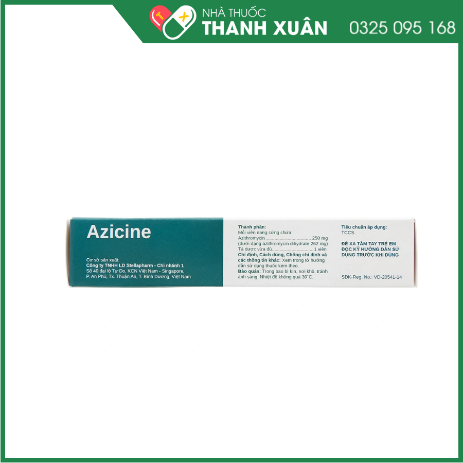 Viên nang cứng Azicine 250mg điều trị nhiễm khuẩn