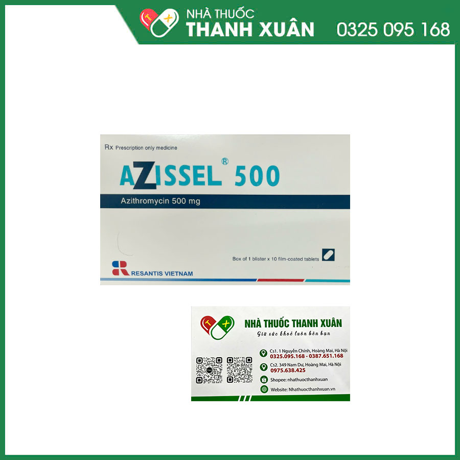 AZISSEL điều trị nhiễm khuẩn đường hô hấp, răng miệng, da&mô, sinh dục ...