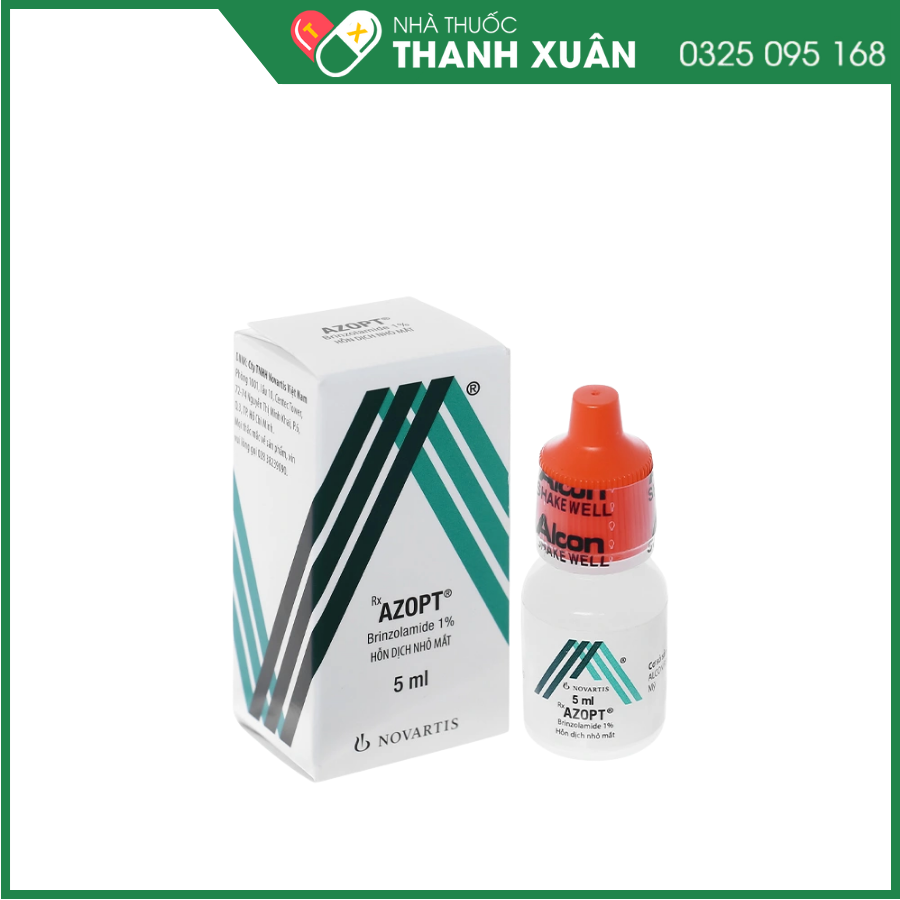 Hỗn dịch nhỏ mắt Azopt 1% điều trị tăng nhãn áp nội nhãn