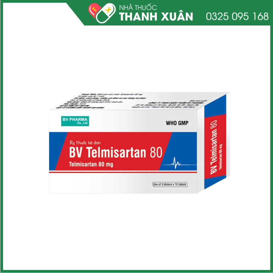 BV Telmisartan 80mg trị tăng huyết áp, phòng ngừa bệnh tim mạch