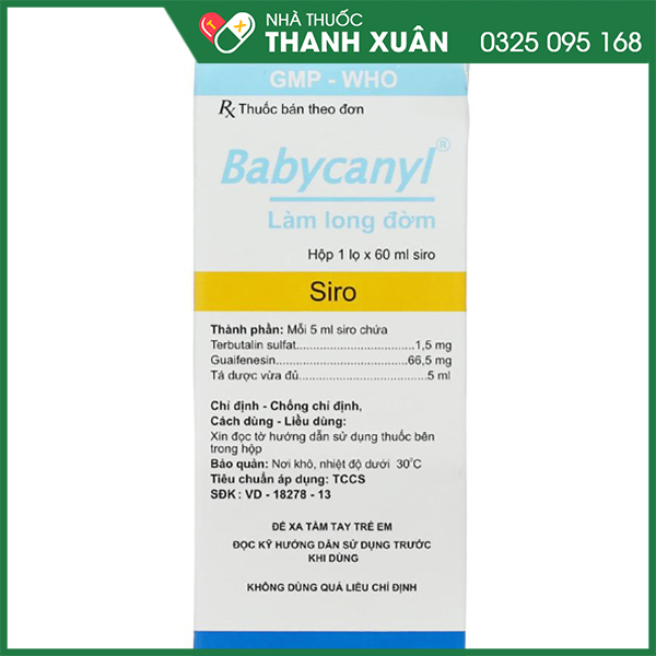 Babycanyl thuốc trị ho do hen suyễn, viêm phế quản