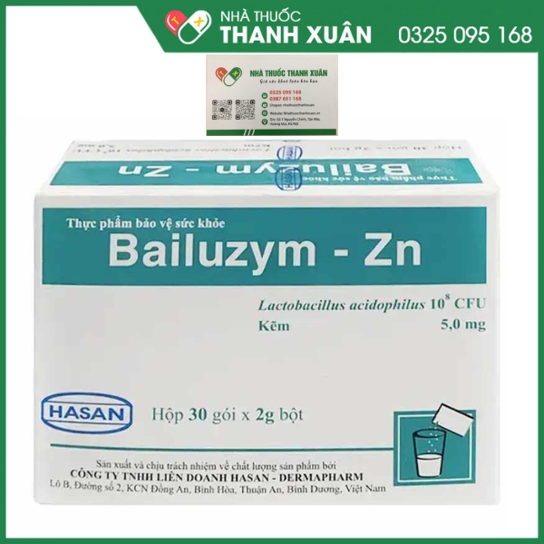 Bailuzym-Zn bổ sung vi khuẩn có lợi cho đường tiêu hóa