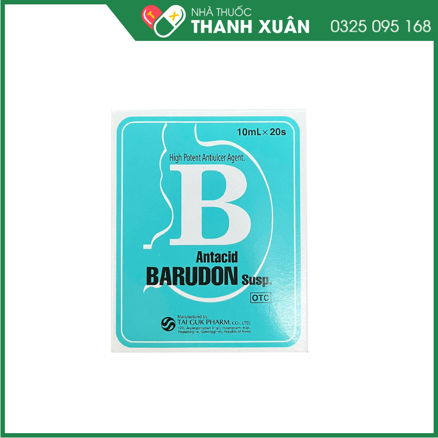 BARUDON Susp có tác dụng giảm đau nhanh trong viêm dạ dày, loét dạ dày - tá tràng, viêm thực quản
